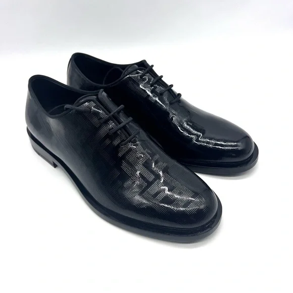 Fendi FF Vernice Chain Link Lace-Up Oxfords Black Men’s Size 7 7E1799AE86F0ABB_01?wid=2000&  main image 4